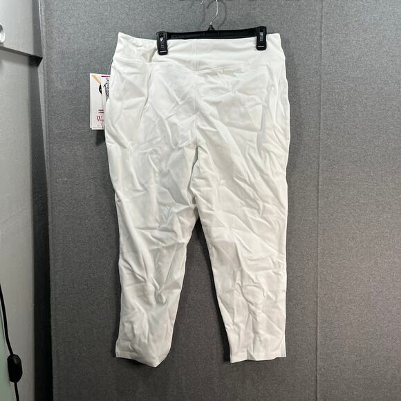 Women with Control Prime Stretch Denim Tummy Control Pant White Petite X-Large - Picture 2 of 10